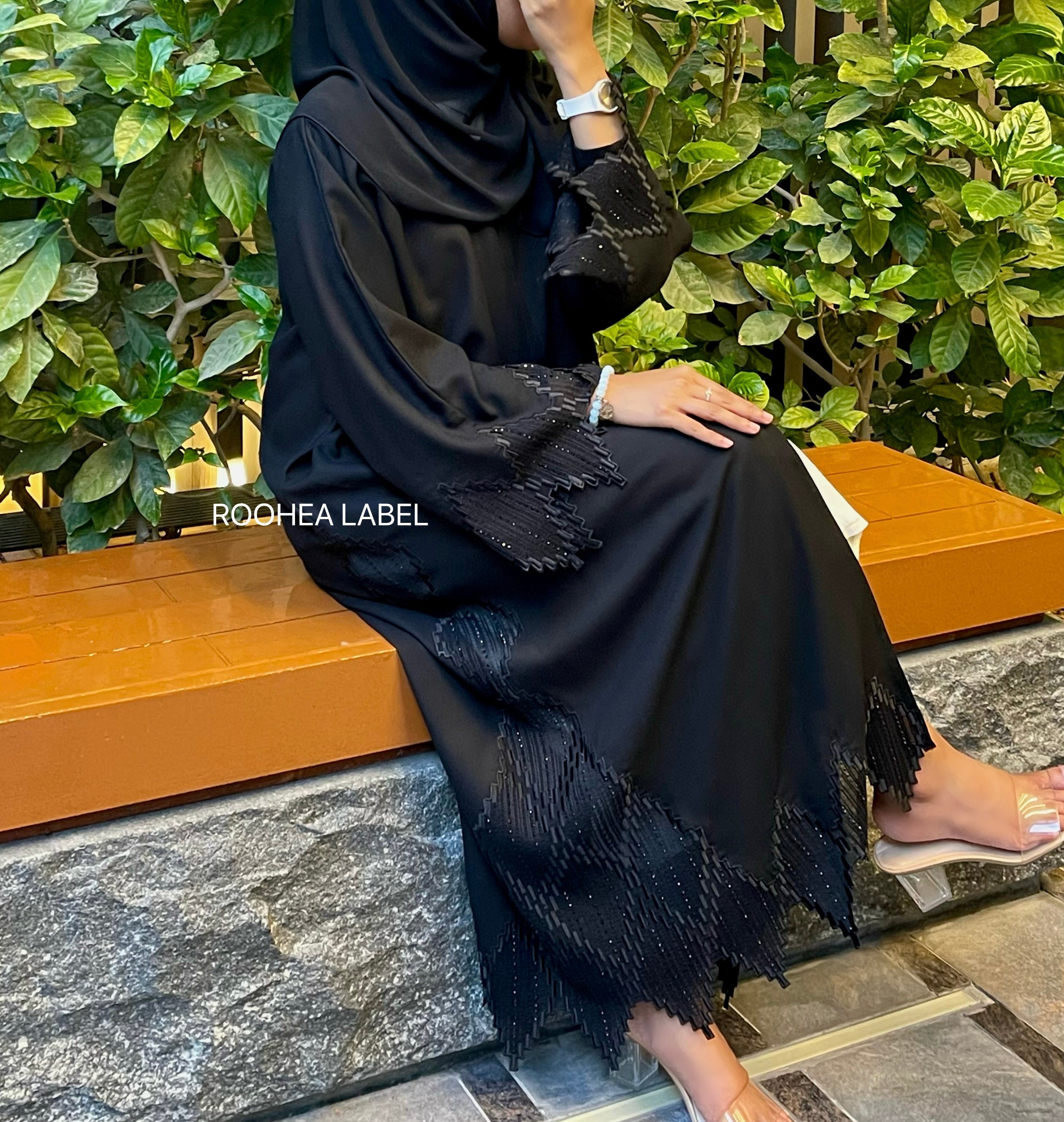 Lace Charm Abaya Set