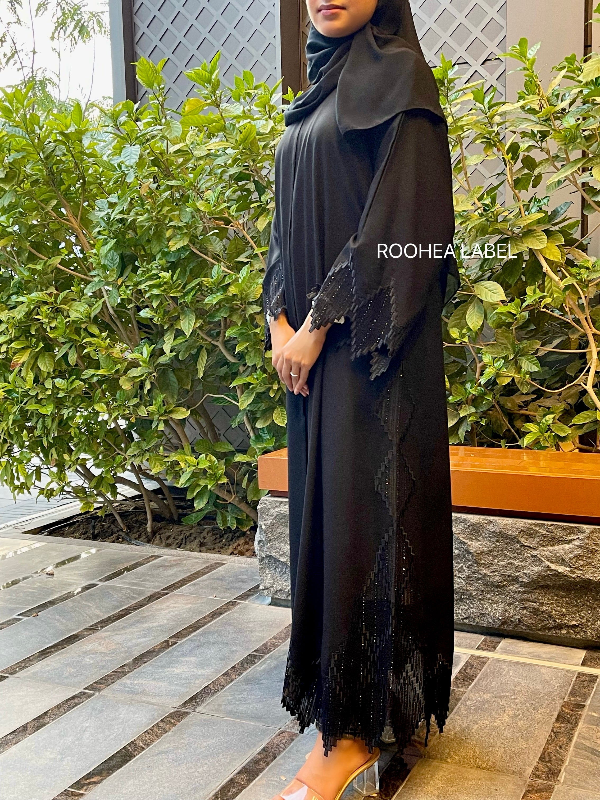 Lace Charm Abaya Set