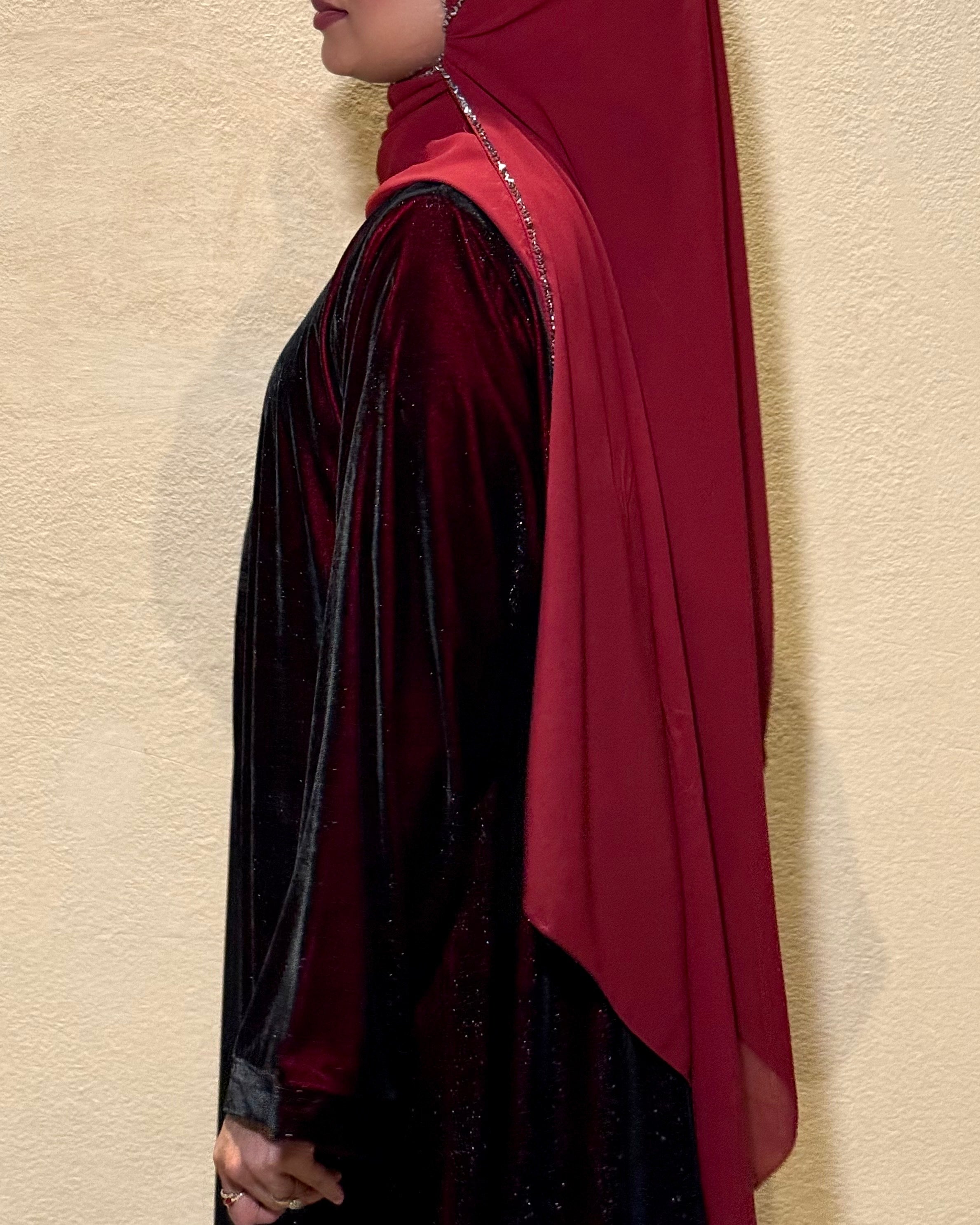 Cherry Red Abaya Set