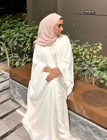 Pearl White Abaya Set